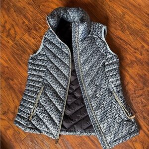Michael Kors Monogram Blue and Black Puffer Vest